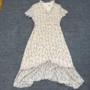 Anthropologie Vone Dress Women Medium Floral Midi Ruffle Empire Waist Coquette